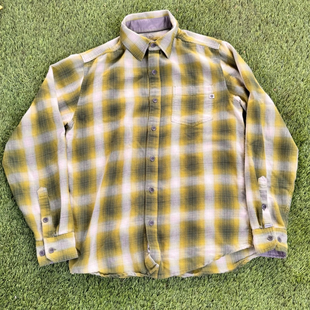 Marmot Men's‎ Green Plaid Flannel Long Sleeve Button Down Shirt Size S Outdoor